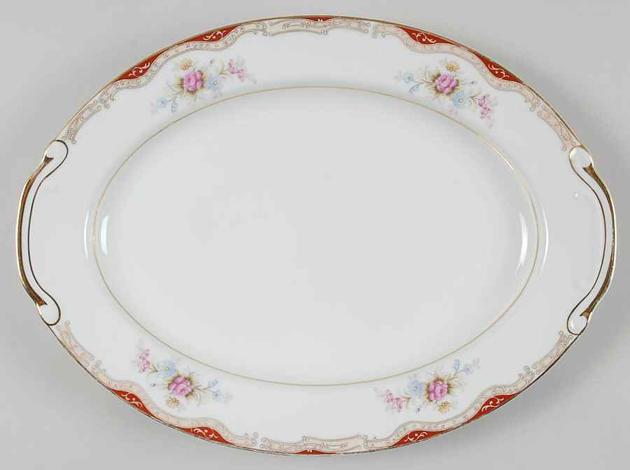 Burgundy 12" Oval Serving Platter by Seyei Toki Co-1