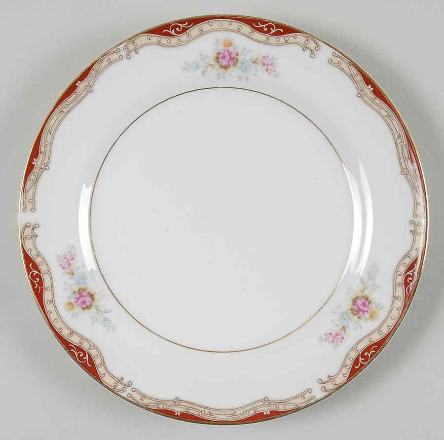 Burgundy Bread & Butter Plate by Seyei Toki Co-1