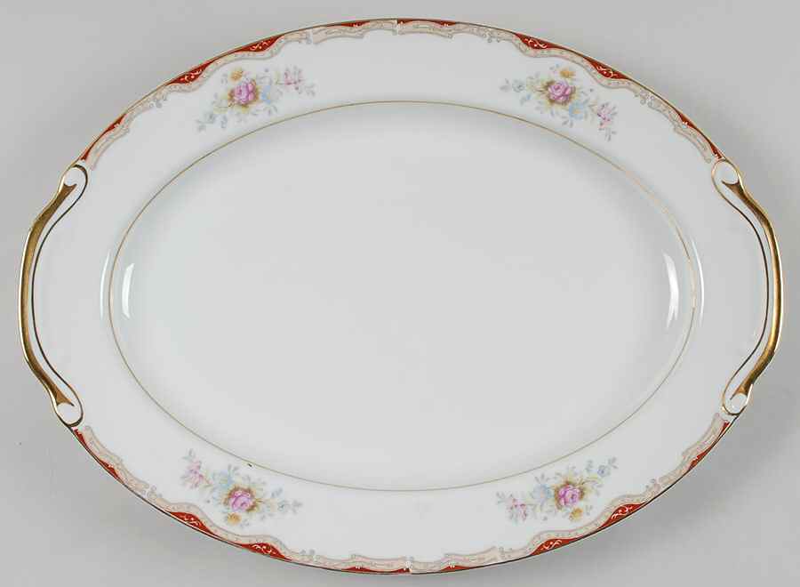 Burgundy 16" Oval Serving Platter by Seyei Toki Co-1