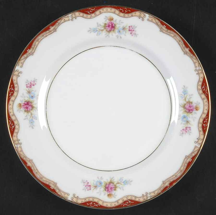 Burgundy Salad Plate by Seyei Toki Co-1