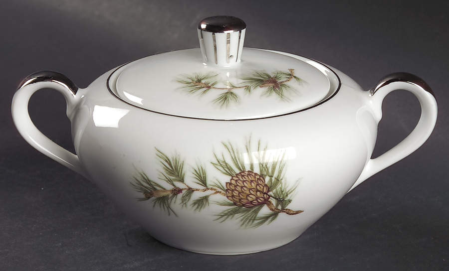 Cascade Pine Sugar Bowl & Lid by Seyei Toki Co-1