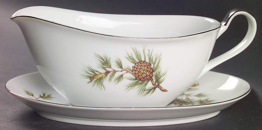 Cascade Pine Gravy Boat & Underplate by Seyei Toki Co-1