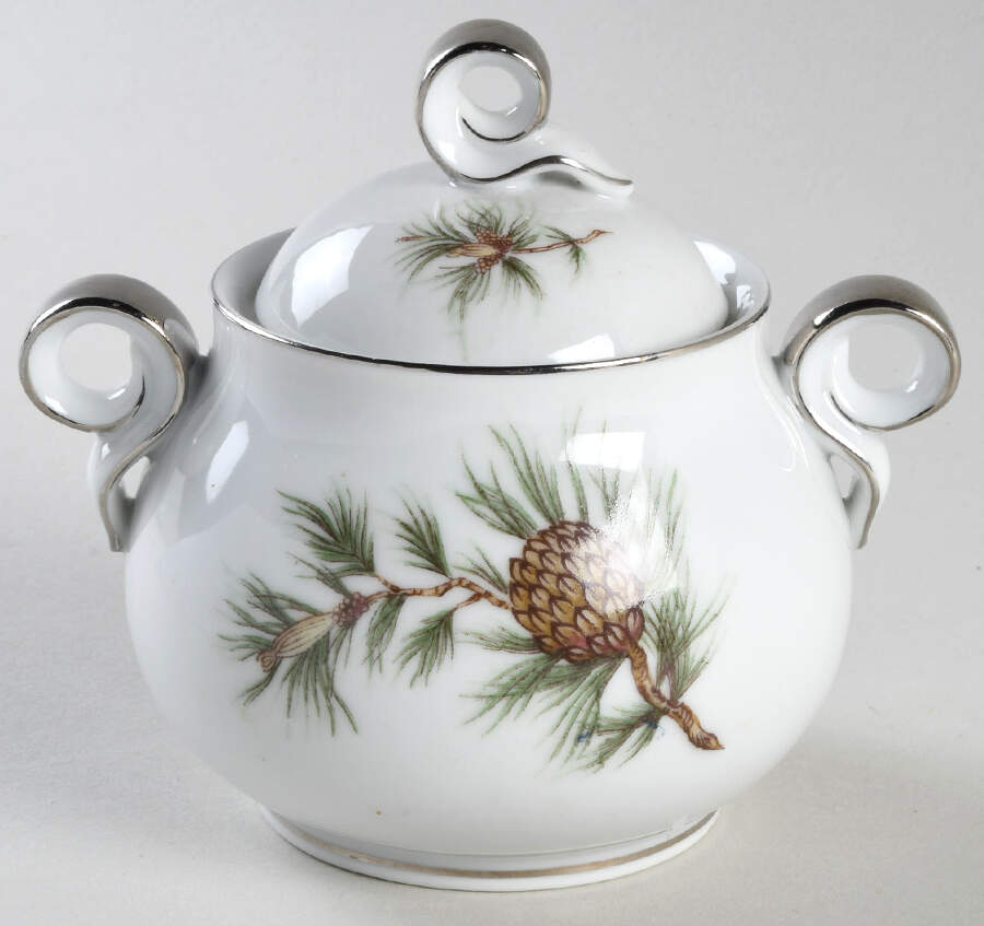 Cascade Pine Sugar Bowl & Lid by Seyei Toki Co-1