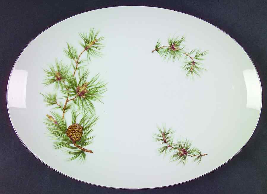 Cascade Pine 12" Oval Serving Platter by Seyei Toki Co-1