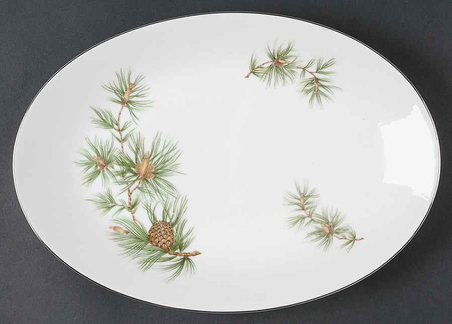 Cascade Pine 12" Oval Serving Platter by Seyei Toki Co-1