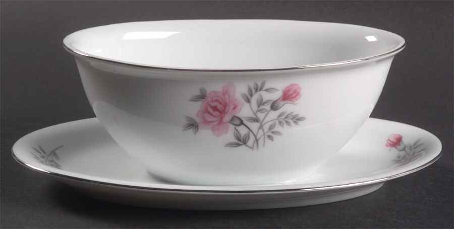 Carnation Gravy Boat with Attached Underplate by Seyei Toki Co-1