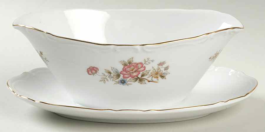 China Tree Gravy Boat with Attached Underplate by Seyei Toki Co-1