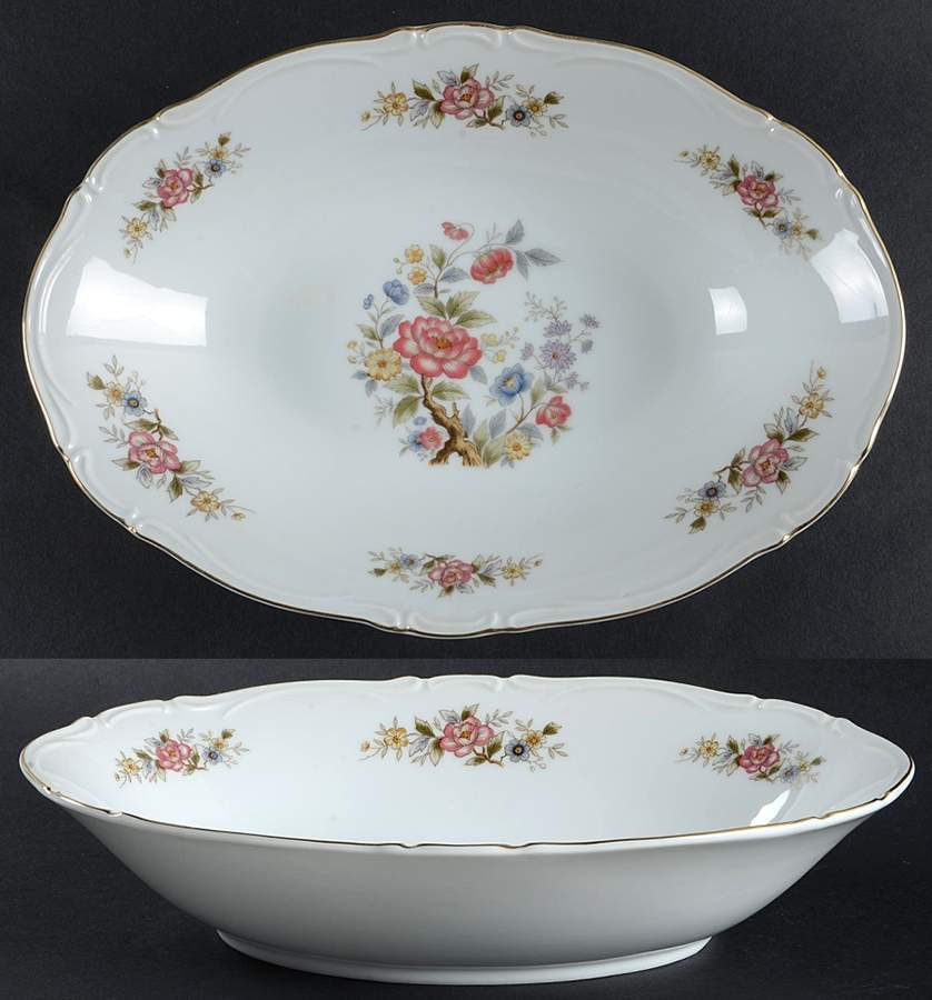 China Tree 11" Oval Vegetable Bowl by Seyei Toki Co-1