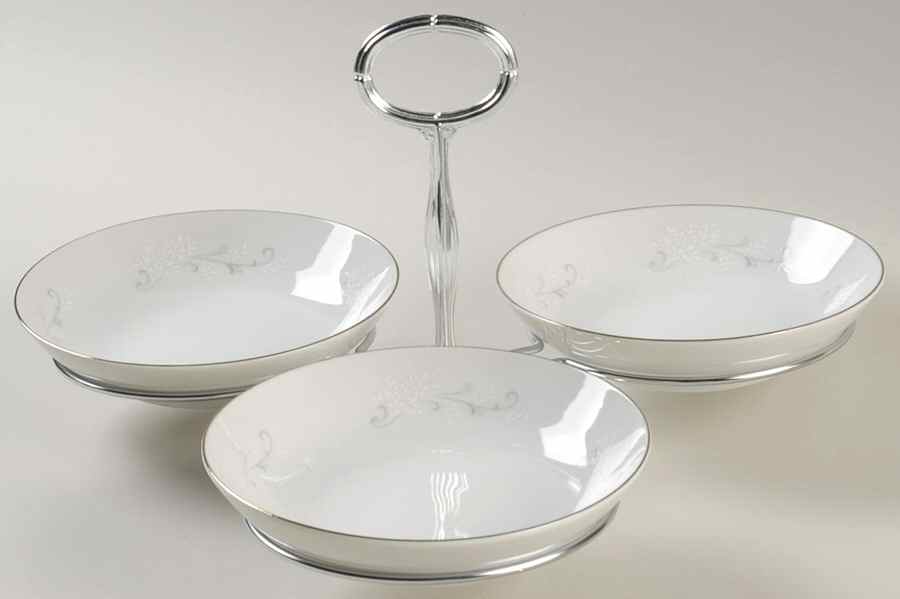 Claudia 7" x 12" 3-Part Relish & Metal Stand (FR) HC by Seyei Toki Co-1