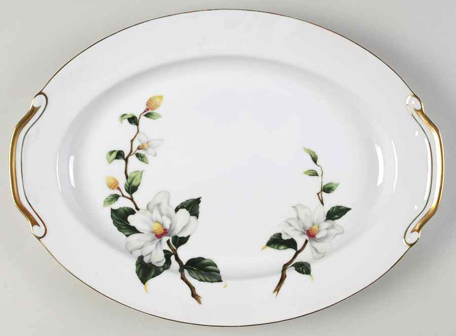 Fall Camellia 16" Oval Serving Platter by Seyei Toki Co-1