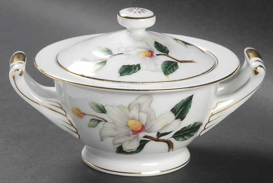 Fall Camellia Sugar Bowl & Lid by Seyei Toki Co-1