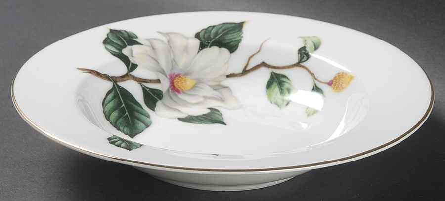 Fall Camellia Rim Soup Bowl by Seyei Toki Co-1