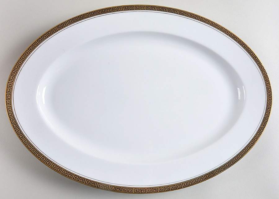 Golden Key 16" Oval Serving Platter by Seyei Toki Co-1