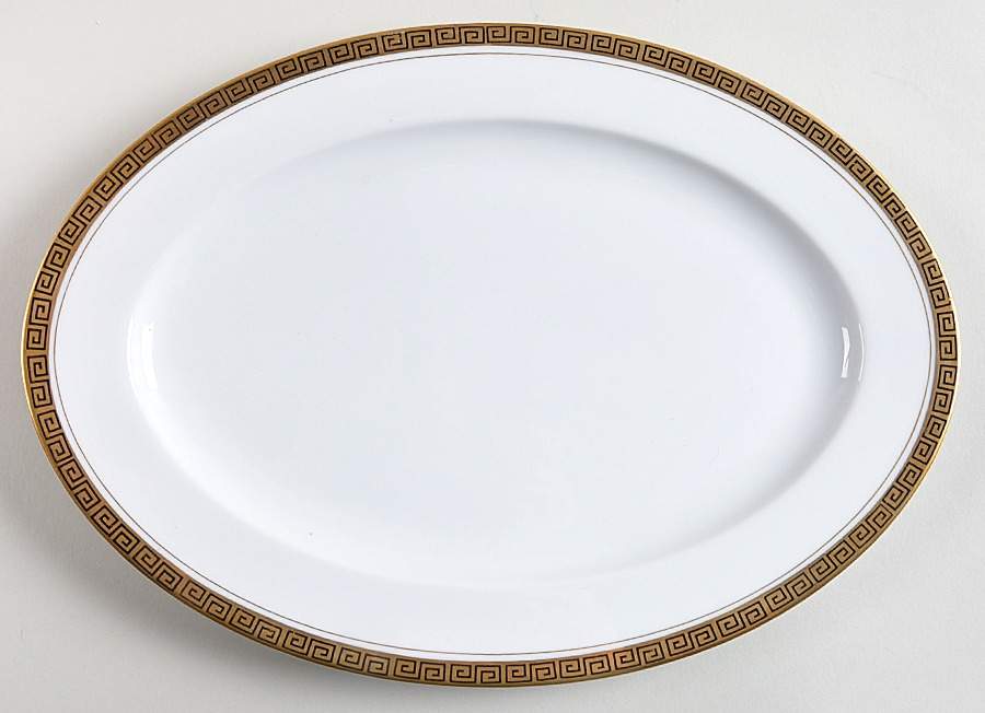 Golden Key 12" Oval Serving Platter by Seyei Toki Co-1