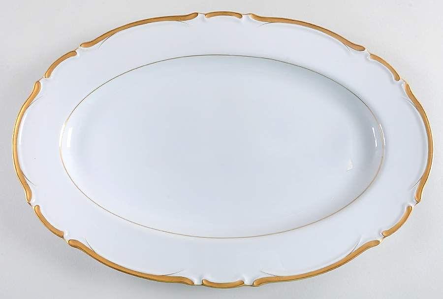 Grosvenor (Gold Trim) 14" Oval Serving Platter by Seyei Toki Co-1