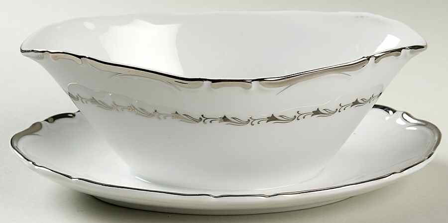 Marquis Gravy Boat with Attached Underplate by Seyei Toki Co-1