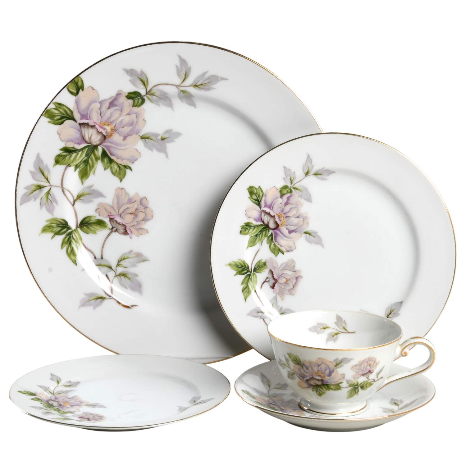 Peony 5 Piece Place Setting by Seyei Toki Co-1