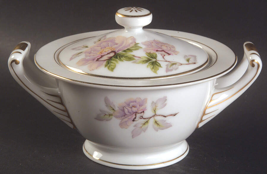Peony Sugar Bowl & Lid by Seyei Toki Co-1