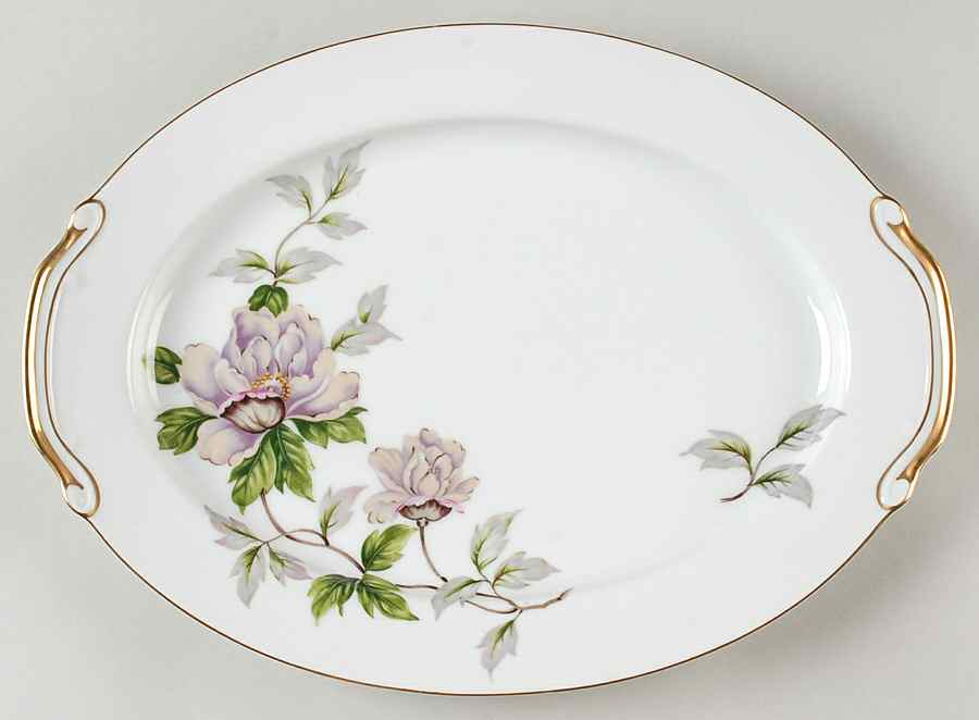 Peony 14" Oval Serving Platter by Seyei Toki Co-1