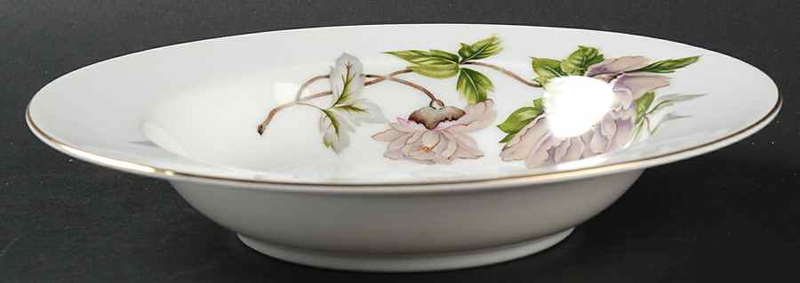 Peony Rim Soup Bowl by Seyei Toki Co-1