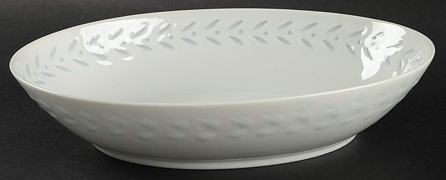 Pearl Rice (Smooth Edge) 10" Oval Vegetable Bowl by Seyei Toki Co-1