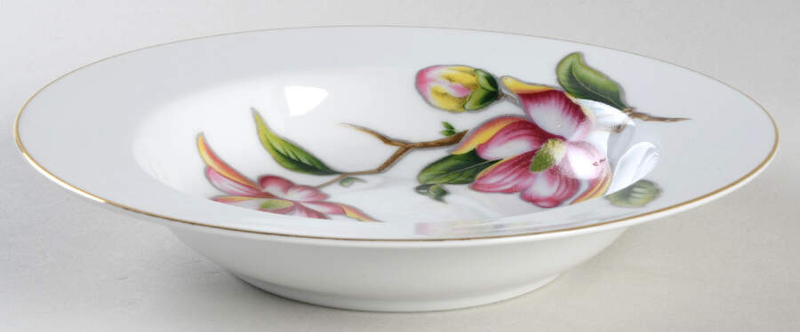 Peking Rose Rim Soup Bowl by Seyei Toki Co-1