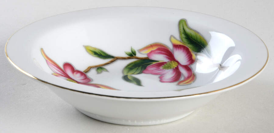 Peking Rose Rim Fruit/Dessert (Sauce) Bowl by Seyei Toki Co-1