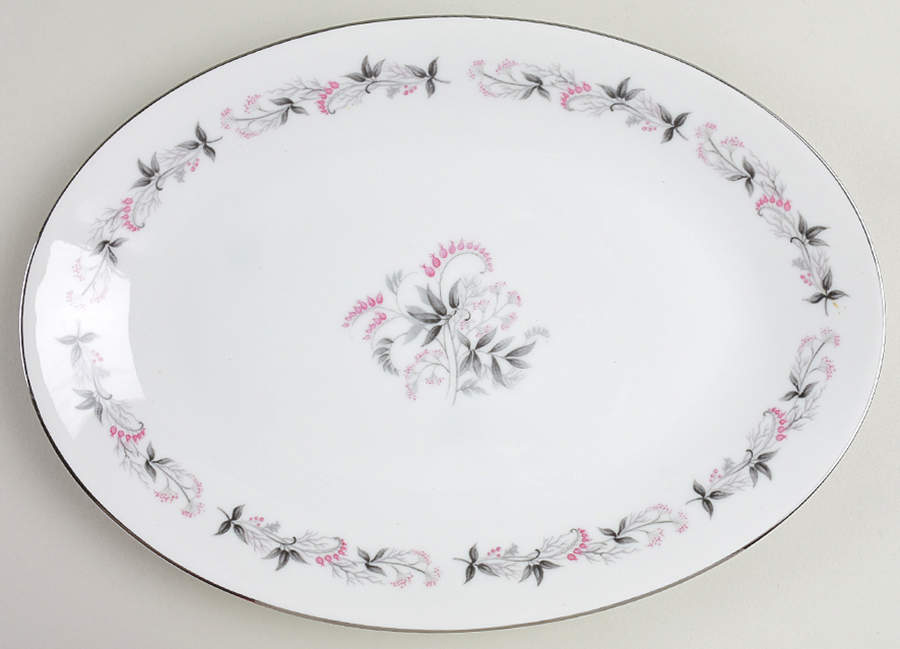 Pink Valley 12" Oval Serving Platter by Seyei Toki Co-1