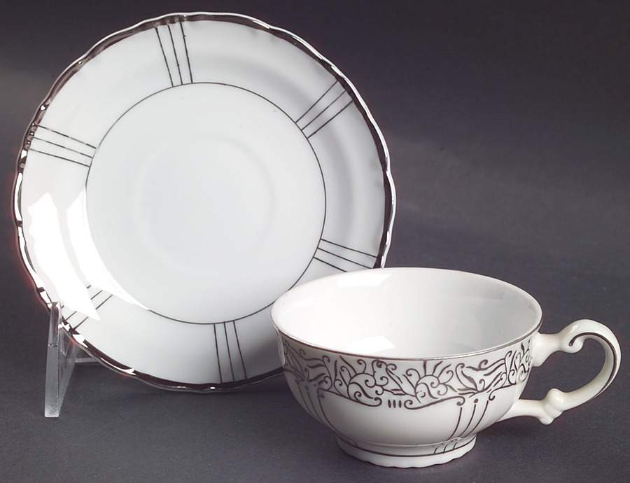 Renaissance Flat Demitasse Cup & Saucer Set by Seyei Toki Co-1