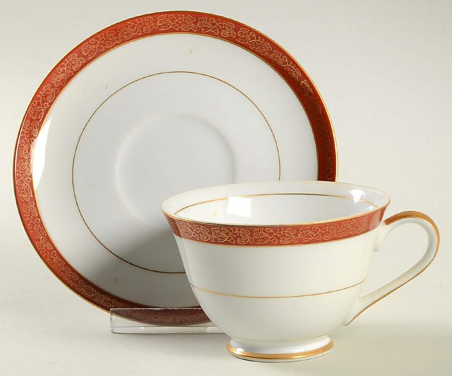 Rubiyat Footed Cup & Saucer Set by Seyei Toki Co-1