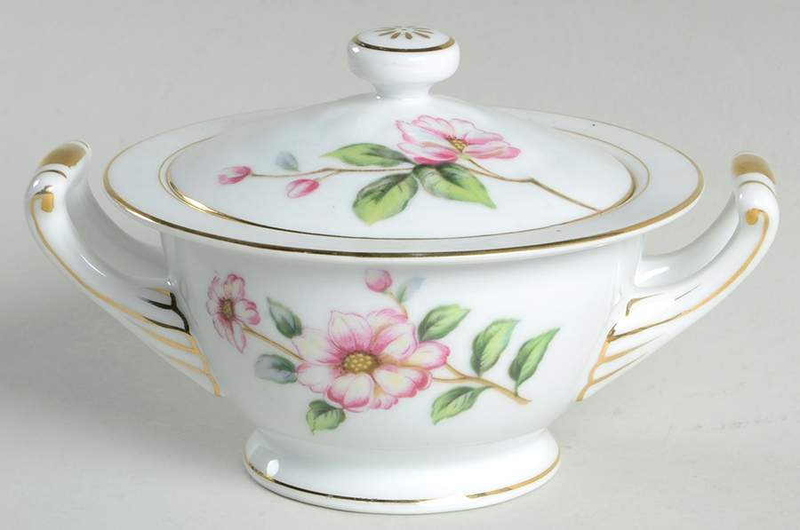Sazanqua Sugar Bowl & Lid by Seyei Toki Co-1