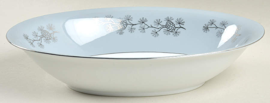Silver Cone 10" Oval Vegetable Bowl by Seyei Toki Co-1