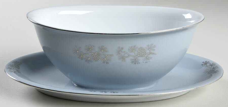 Silver Cone Gravy Boat with Attached Underplate by Seyei Toki Co-1