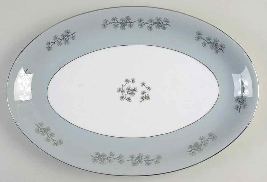 Silver Cone 16" Oval Serving Platter by Seyei Toki Co-1