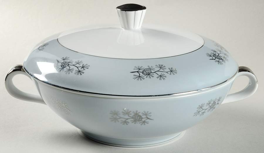 Silver Cone Round Covered Vegetable by Seyei Toki Co-1