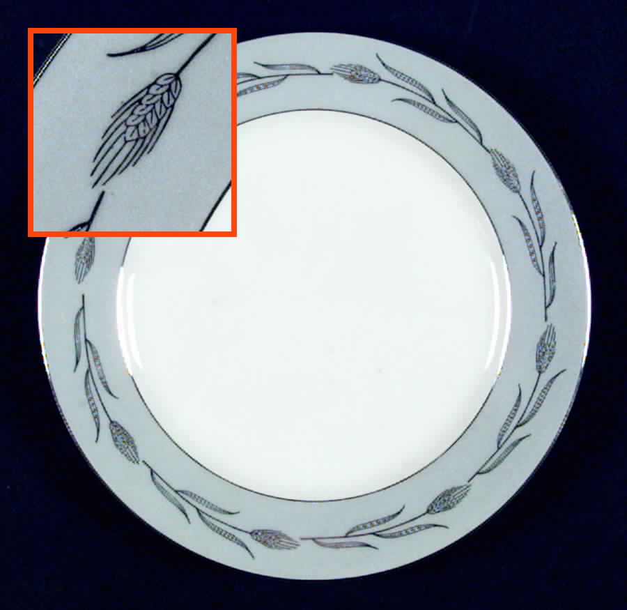 Silver Wheat Dinner Plate by Seyei Toki Co-1
