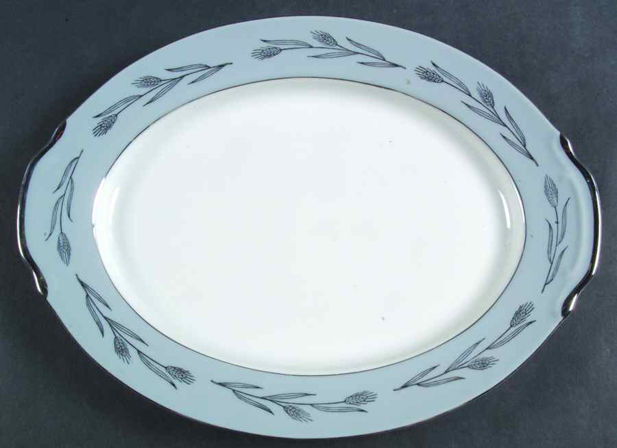 Silver Wheat 12" Oval Serving Platter by Seyei Toki Co-1