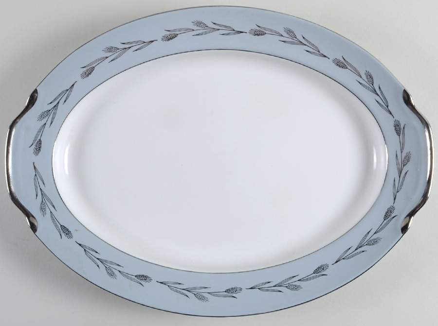 Silver Wheat 16" Oval Serving Platter by Seyei Toki Co-1