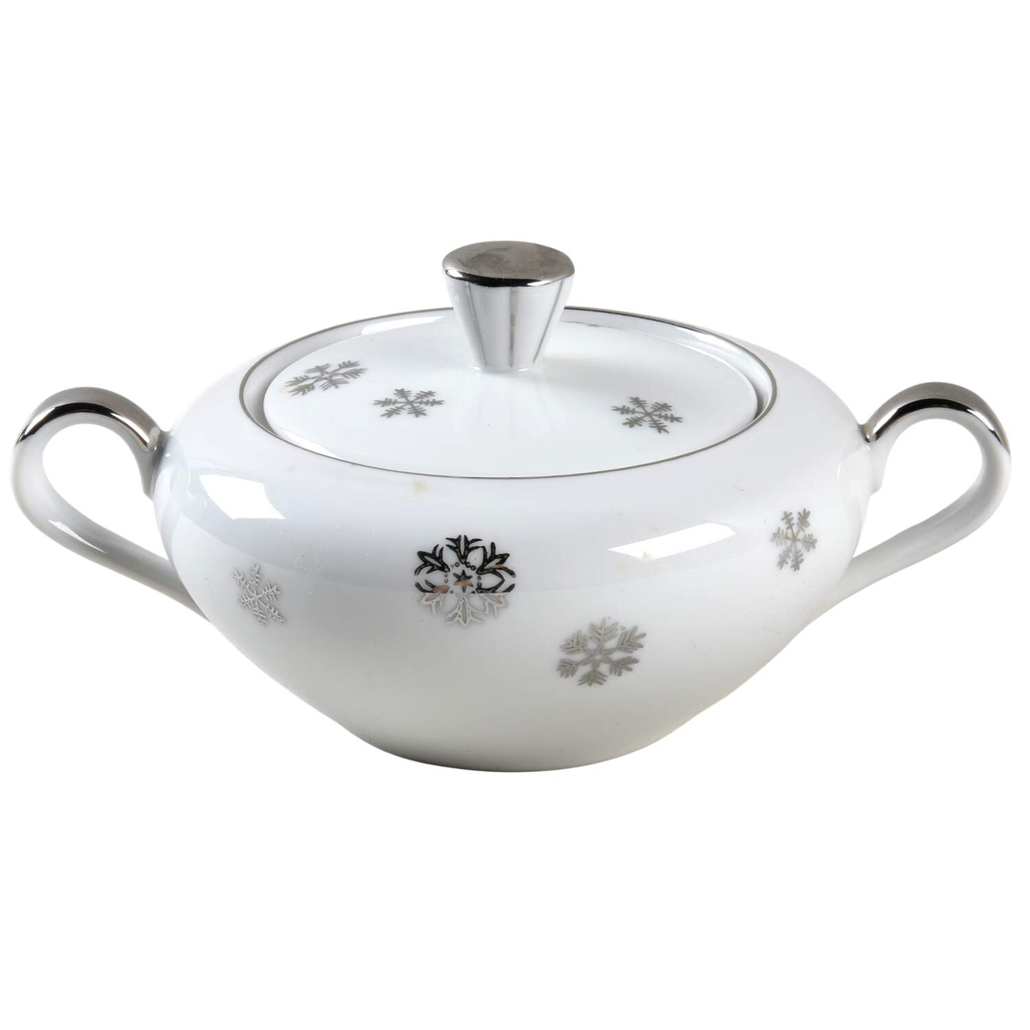 Snowy Sugar Bowl & Lid by Seyei Toki Co-1