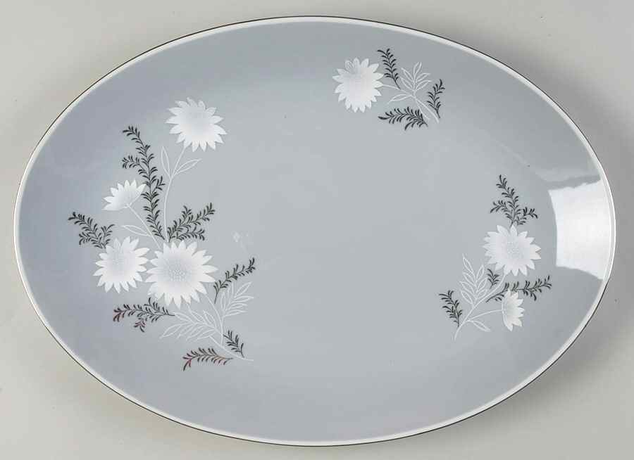 Starlite (Silver Backstamp) 16" Oval Serving Platter by Seyei Toki Co-1