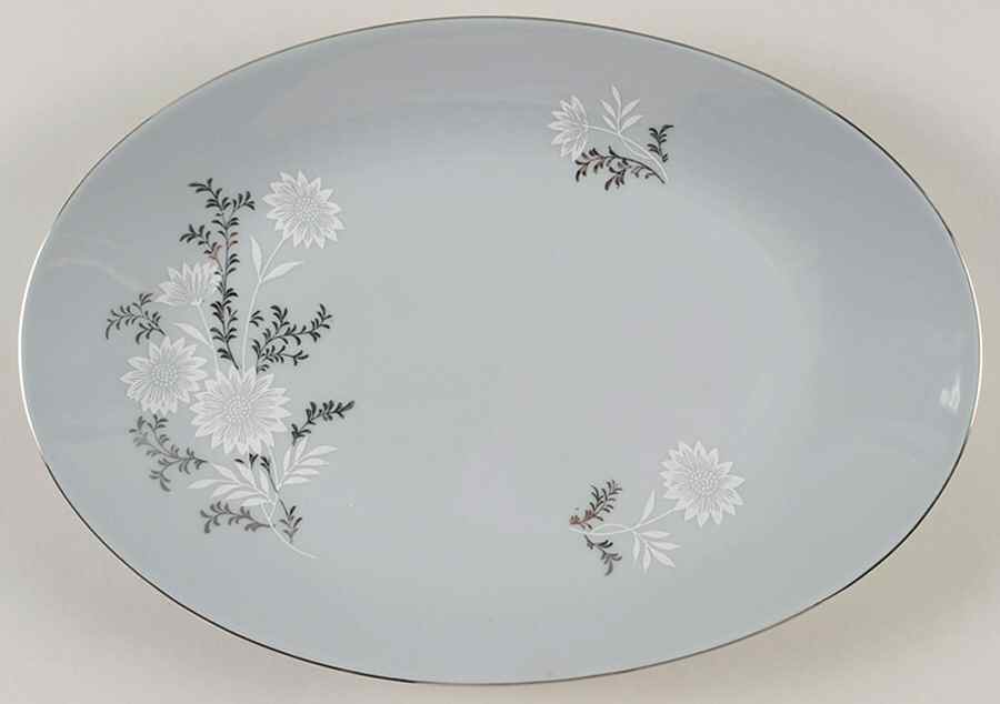 Starlite (Silver Backstamp) 12" Oval Serving Platter by Seyei Toki Co-1