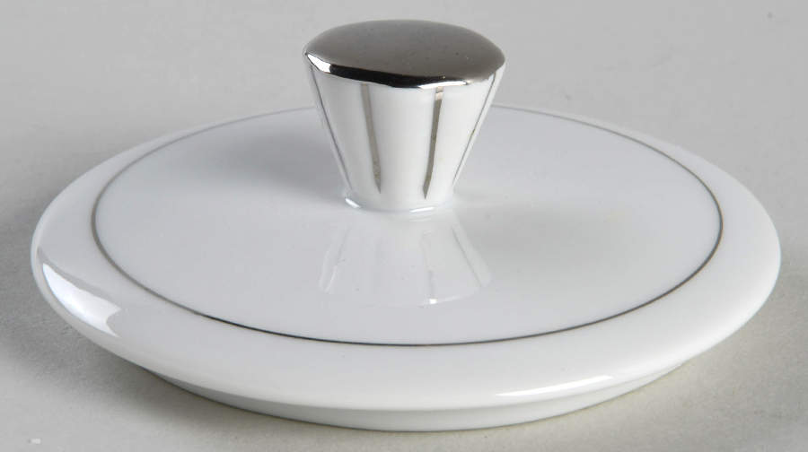 White Leaf Lid for Sugar Bowl by Seyei Toki Co-1
