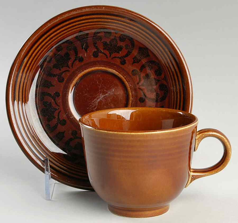 Amberstone Flat Cup & Saucer Set by Sheffield-1