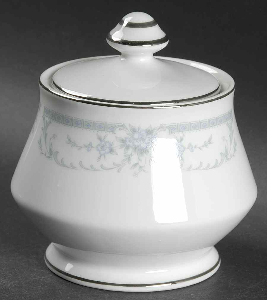 Blue Whisper Sugar Bowl & Lid by Sheffield-1