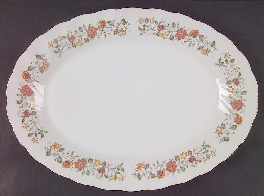 Bouquet 14" Oval Serving Platter by Sheffield-1