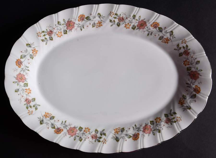 Bouquet 12" Oval Serving Platter by Sheffield-1