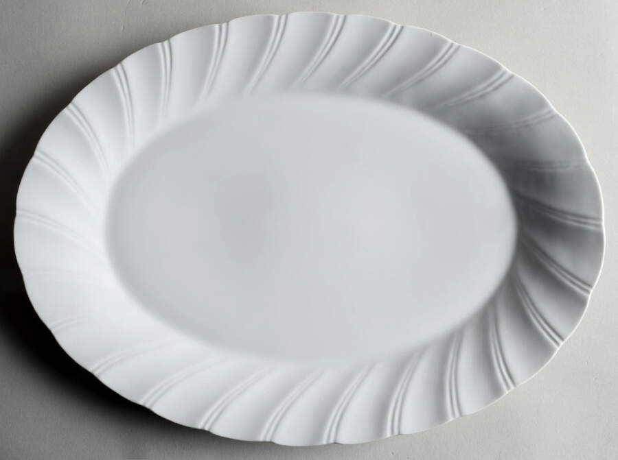 Bone White (Earthenware, USA, All Ivory) 14" Oval Serving Platter by Sheffield-1