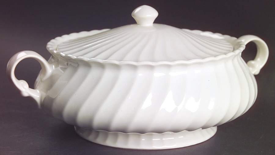 Bone White (Earthenware, USA, All Ivory) Round Covered Vegetable by Sheffield-1