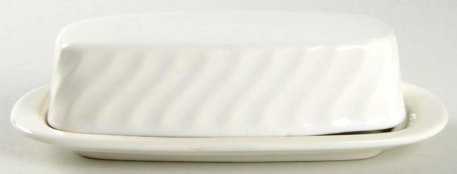 Bone White (Earthenware, USA, All Ivory) 1/4 Lb Covered Butter by Sheffield-1