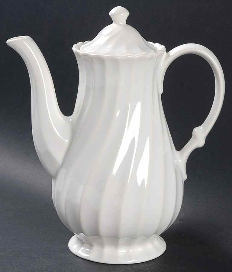 Bone White (Earthenware, USA, All Ivory) Coffee Pot & Lid by Sheffield-1